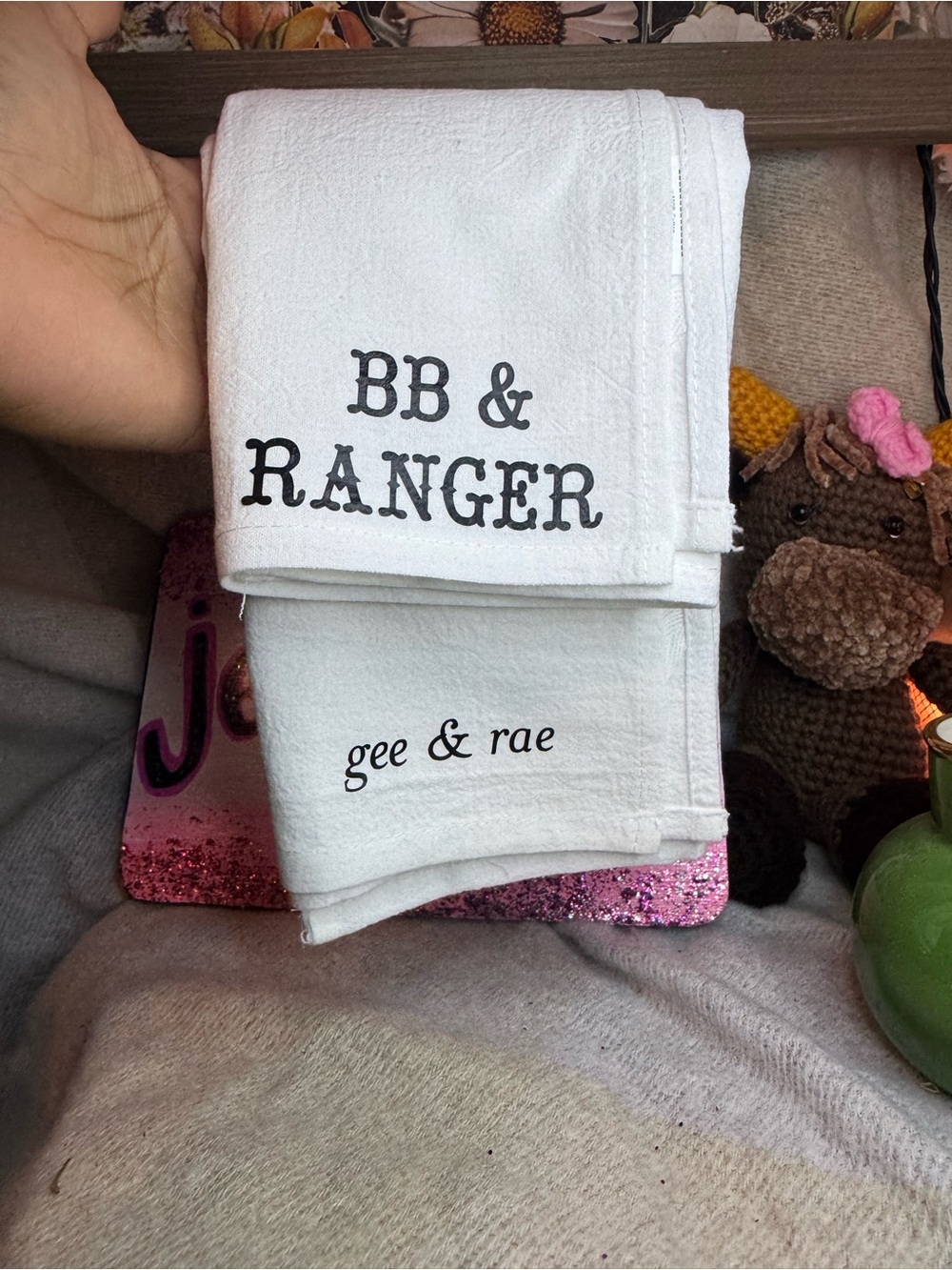 White Printed Kitchen Towels